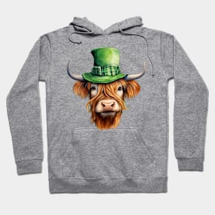 St Patricks Highland Cow Hoodie